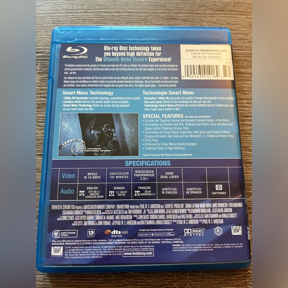 📀 3/$15 or 4/$20 📀 Alien Vs Predator Bluray - Picture 2 of 3